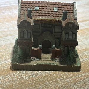 Cornwall Cottage Collection West Bay School House Porcelain Hand Painted 2 1/4”